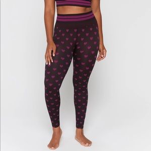 Spiritual Gangster NWT Spring 2022 Rosaline Hearts Seamless Rib Legging - Black